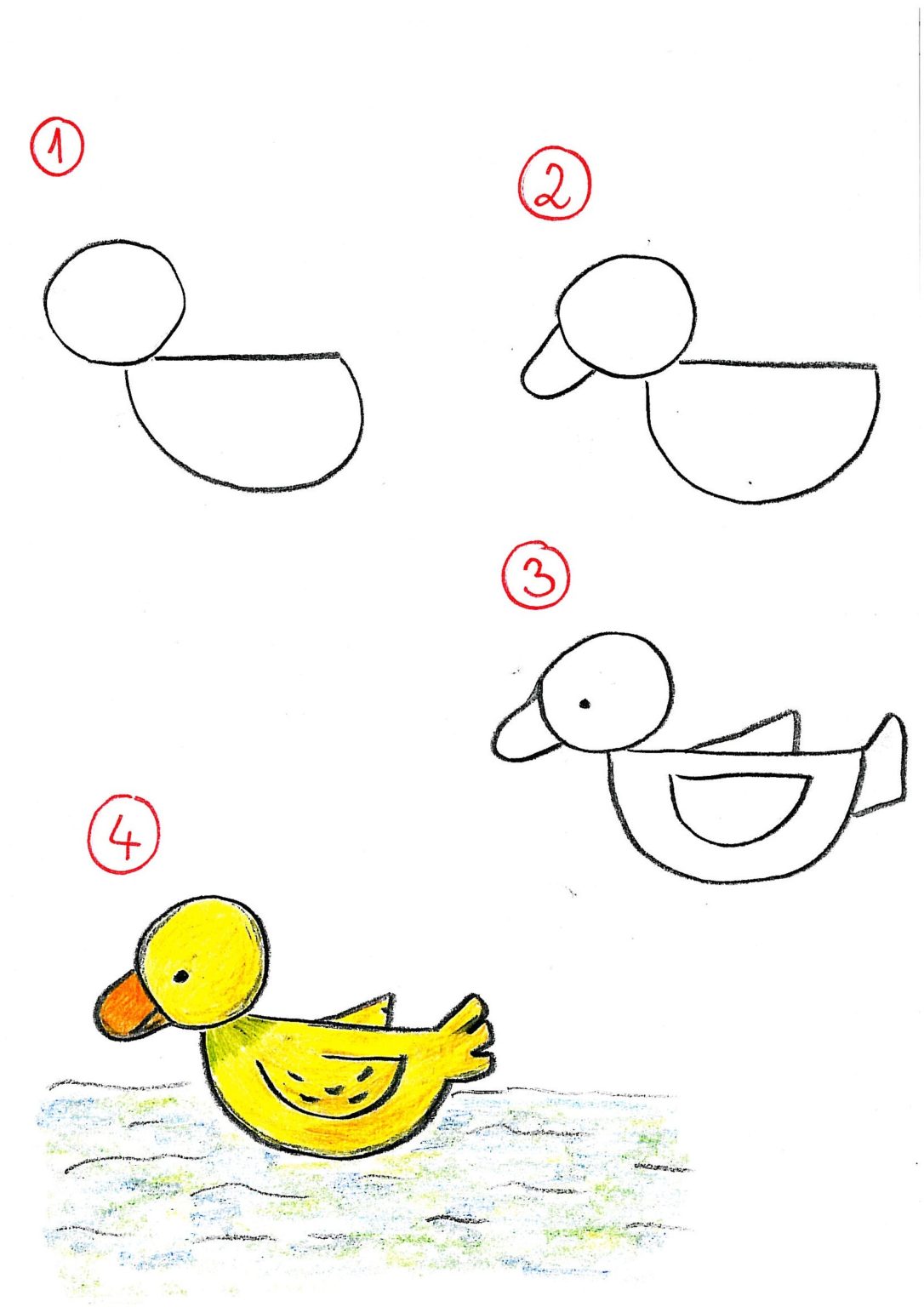 Как рисовать цыплёнок стул-стол