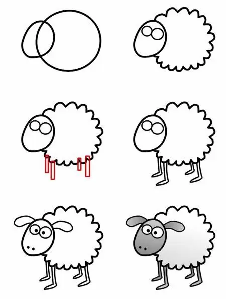 رسم خروف للاطفال
